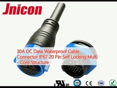 30A DC Cable Data Waterproof Connector IP67 20 pin auto bloccante struttura multi-core