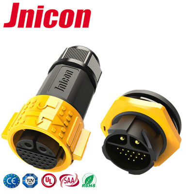 2+20 Pin M25 Outdoor Waterproof Connector Industrial Plug Socket IP67 Multi Pin Connector