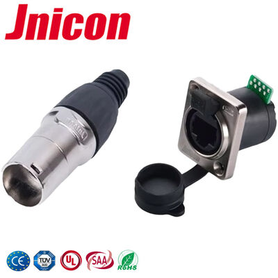 UL94-V0 IP44 IP65 Presa RJ45 Connettori impermeabili per montaggio a pannello 500 V