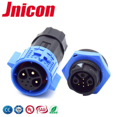 3+5 Pin M19 15A+5A Waterproof Quick Connect Wire To Board Push Lock Connectors