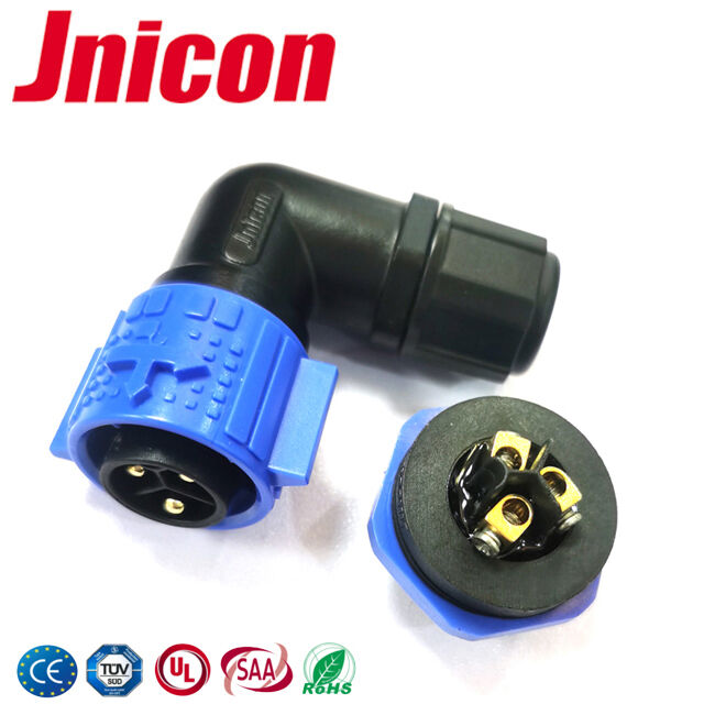 Connettore terminale a vite M19 20A a 3 pin Connettore impermeabile 300 V da 90 gradi