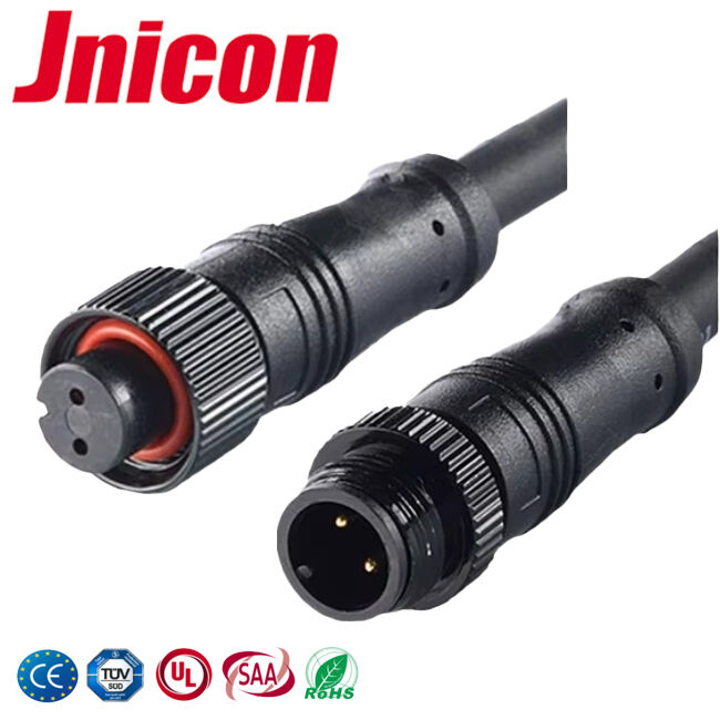 M12 connettori di plastica maschio femmina ODM 2 pin 10A connettore di alimentazione circolare