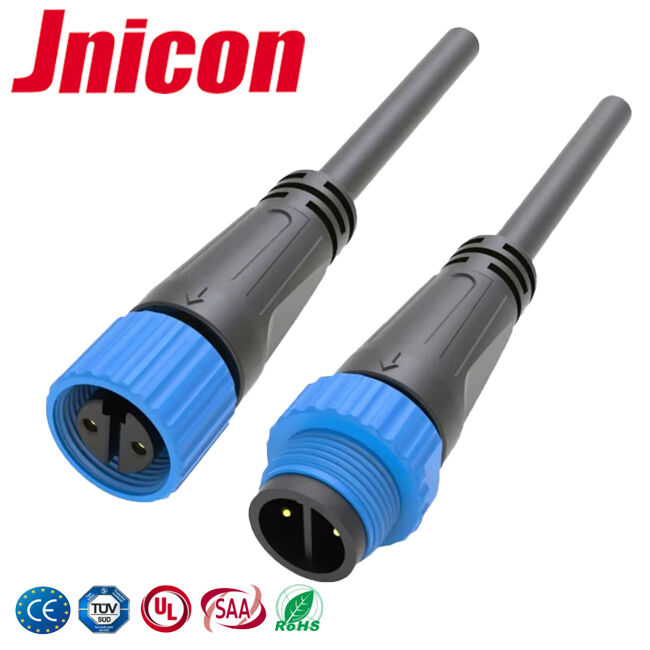 M15 2 pin 10A connettore del cavo impermeabile Overmolded 300V LED Power Screw bloccante connettore