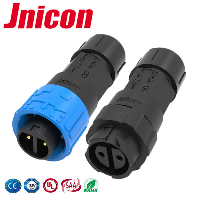 Connettore M16 10A 2 Pin IP68 Elettrico Maschio Femmina a Collegamento Rapido