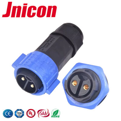 2Pin M19 connettori elettrici da filo a filo con blocco a spinta 300V DC impermeabile