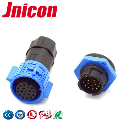 Connettori circolari M19 a 12 pin IP67, presa a innesto rapido da 5A, materiale PA66