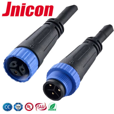 Connettore per cavo impermeabile placcato oro a 3 pin M15 10A 300V per LED da esterno